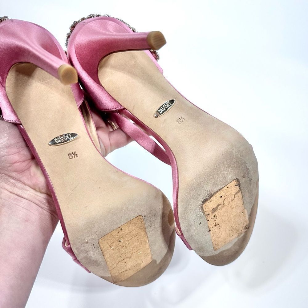 Badgley Mischka pink rhinestone stiletto bridal collection heel 8.5 - Picture 7 of 9